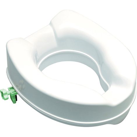 Idralite – Réhausseur de toilette blanc en résine thermoplastique – Siège wc surélevé 37 x 10 x 41 cm – Fixation à vis – Capacité 200 kg