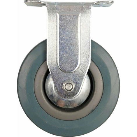 Rueda fija Vorel con goma gris de 100 mm