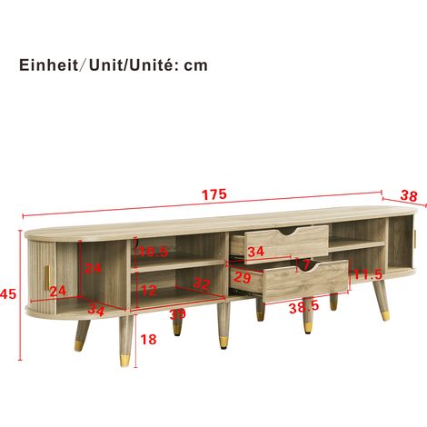 Meuble TV portes coulissantes design unique support et meuble bas pour téléviseur salon (1/4)