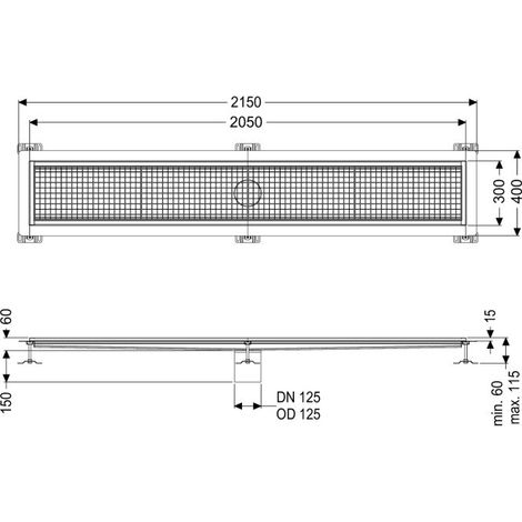 -Kastenrinne Ferrofix Klebeflansch H: 15 mm, 300 x 2050 mm