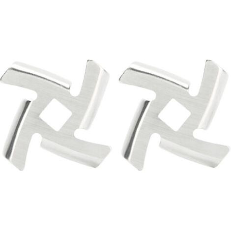 Pair Lot de 2 lames de hachoir à viande en acier inoxydable, accessoire pour hachoir à viande à trous carrés et croisés. (1/5)