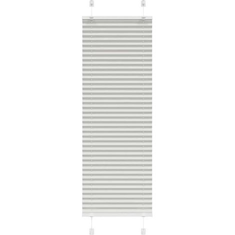 Rideaux plissés gris clair, mesurant 40 x 100 cm, largeur du tissu 39,4 cm. (1/5)