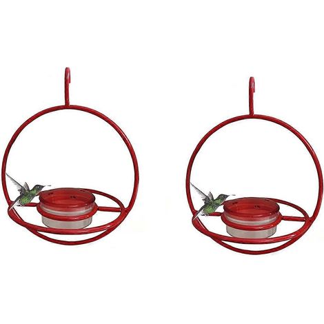 Mangeoire à colibris suspendue empilable avec cadre en métal (lot de 2) (1/5)