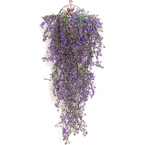 Fake Admiralty Willow 77cm Plastic Realistic Wall Hanging Admiralty Willow for Office Living Room Decoration Purple (1/5)