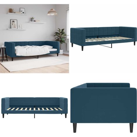 vidaXL Tagesbett Blau 90x200 cm Samt (1/5)