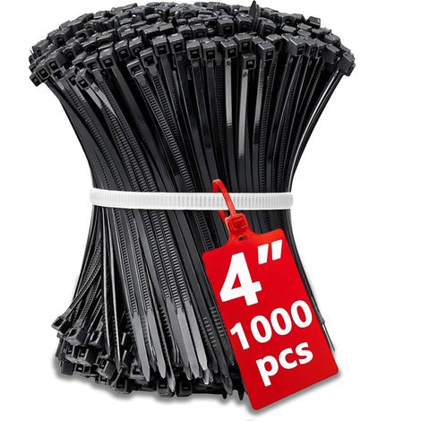 1000pcs Collier Serrage Plastique 100mm x 2mm Colliers Noir Petit, Serflex Grande Longueur Attache Court Cable Serre-Câbles Résistants Aux UV pour Extérieur (1/5)