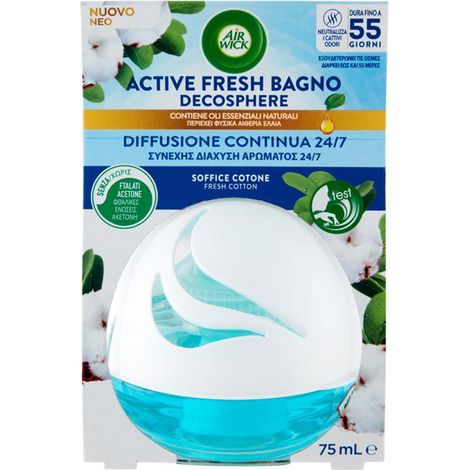 AIR WICK DEODORANTE AMBIENTE ACTIVE FRESH BAGNO 75ML SOFFICE COTONE OKY (1/3)