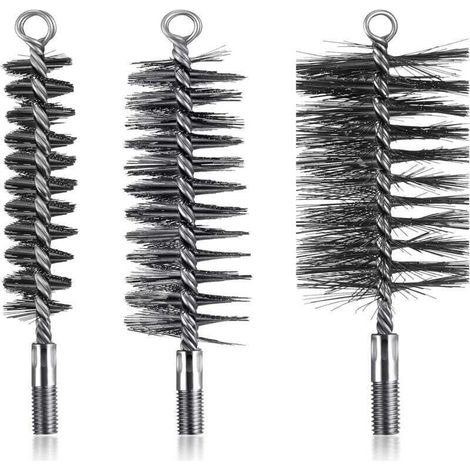 3 Pcs Brosses de Ramonage Cheminée Brosse de Chaudière de Chauffage Métallique Goupillon à Tuyau de Poêle Rond, Brosse de Cheminée en Fil d'Acier Robuste (30 mm, 50 mm, 80 mm) (1/4)