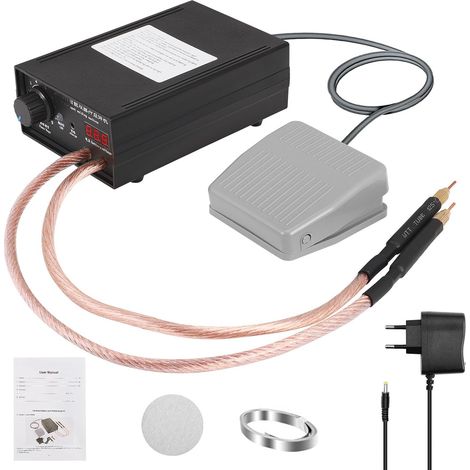 Soldadora por puntos ajustable para baterías de 8000 W, soldadora por puntos portátil de 0,1-0,3 mm con salida de pulso dual, 1-9 velocidades ajustables mediante pedal para la fabricación de paquetes