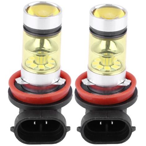 QORVA
-2 pièces de ampoules LED 100W ultra-lumineuses pour voiture, lampe de phare et brouillard (lumière jaune),de