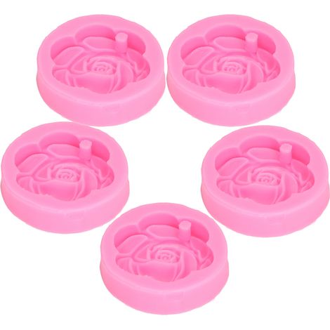 Moule en silicone souple et réutilisable, lot de 5, forme camélia flexible pour création DIY, diffusion d'arômes, plâtre, résine, décoration artisanale