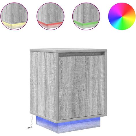 Maison Exclusive - Nachttische mit LED-Leuchten 2 Stk. Grau Sonom