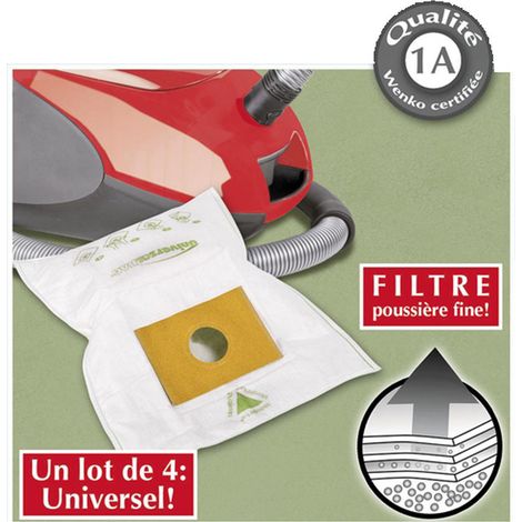 Ensemble de 4 sacs aspirateur universels