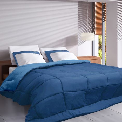 Couette polyester COCOON BICOLORE fibre creuse siliconée Chaud (hiver) 140x200 cm