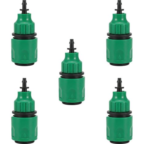 Juego de 5 conectores de manguera de plástico 4/7 y 8/11 - Accesorios de jardín para aspersores - Kit completo para sistema de riego (1/5)