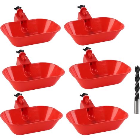 Abreuvoir Poules, 6 Pièces Abreuvoir Poules Automatique Kit, Abreuvoirs Automatique pour Volailles, Gobelet d'eau Poule Fait Maison Tasses pour Poussins Cailles Canards Bird (15 X 10 X 4.5cm) (1/5)