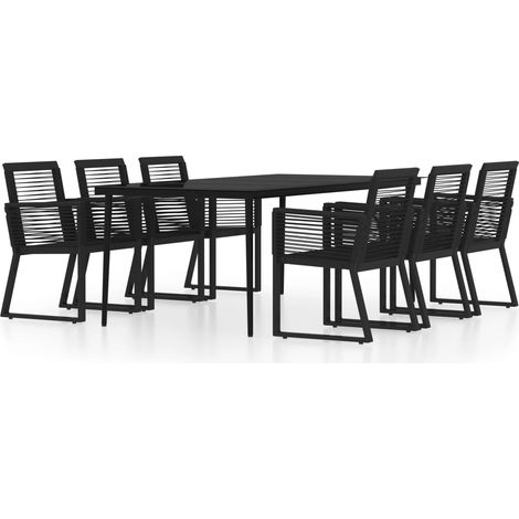 Maison Exclusive - 7-tlg. Garten-Essgruppe Schwarz (1/5)