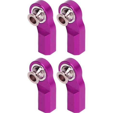 Quatre billes de direction en alliage d'aluminium M3 pour voiture télécommandée, compatibles avec les modèles de voitures télécommandées Axial SCX10 1/10, violettes. (1/5)