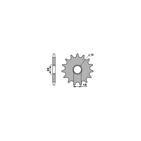 Pignone anteriore PBR 426 12 18NC in acciaio resistente, robusto, leggero e robusto