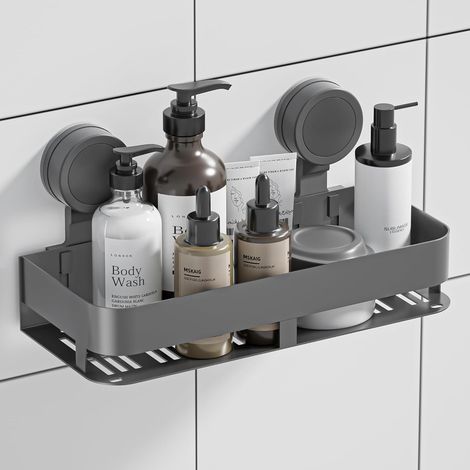 Étagère douche ventouse, sans perçage, antirouille, capacité 10 kg, pour shampoing. (1/5)