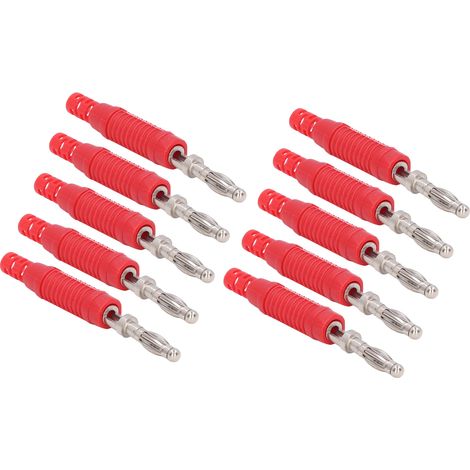 10er-Set Bananenstecker, Messing, PA-Buchse, Presspassung, Isolierrohr-Sondenadapter J.10031Rot (1/5)