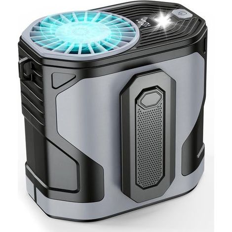 Mini-Ventilator mit USB-Anschluss – Hüftventilator – Wiederaufladbar – Powerbank – Notfallset – Sommernutzung – Campinglichtfunktion (1/5)