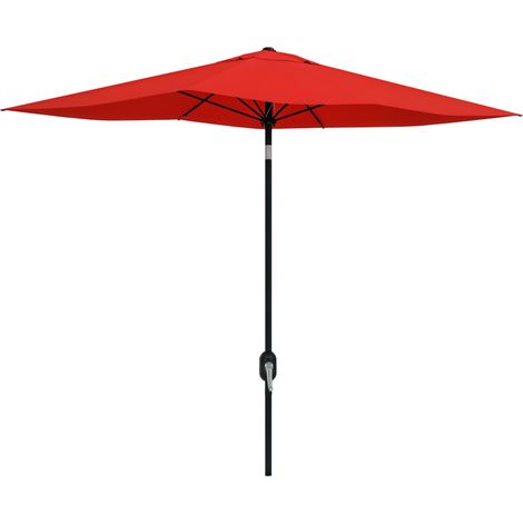Parasol de terrasse, en polyester, rouge, 2 x 3 m, pour jardin terrasse, ombrage extérieur, jardin terrasse patio
