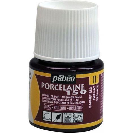 Peinture porcelaine - Pébéo - 150 Brillant Grenat N°11 - Flacon 45ml - Couleurs brillantes - Cuisson 150°C (1/4)