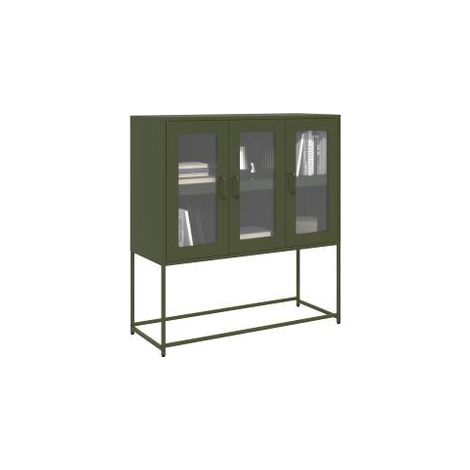 Buffet vert olive 100,5x39x107 acier laminé à froid (1/5)