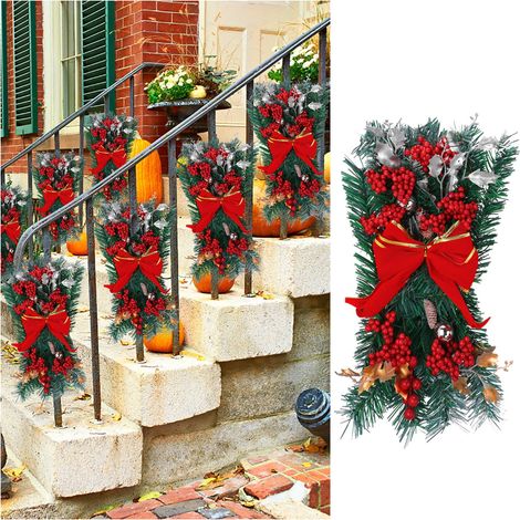 Guirlande Led - Décoration Pour Escaliers Et Portes - Sans Piles - Diamètre 42 À 50 Cm - Rouge Or Bleu - 1 Pièce (1/5)