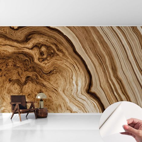 Tapete Selbstklebend - abwaschbar - Tapete mit Motiv - trendige Wanddeko - elegant Fototapete Holzmaserung 416x254 cm (1/5)