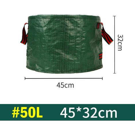 BBPETOPE Sac à déchets verts rond pliable 50L (45cm32cm), sac de collecte feuilles mortes grand volume pour jardin extérieur (1/3)
