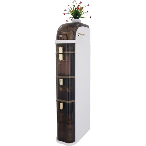 5-Tier Slim Rolling Storage Cabinet with Drawers,Waterproof (1/5)