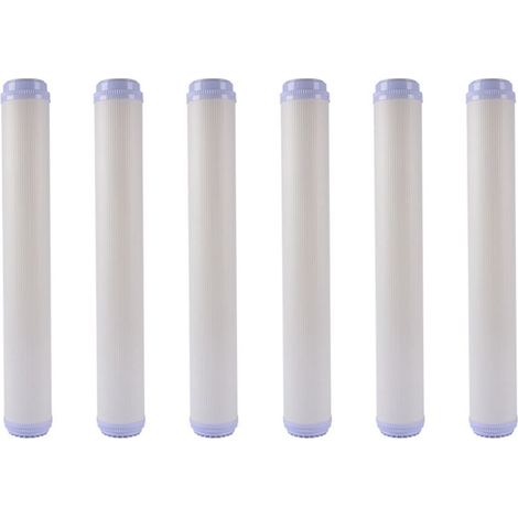 6 elementos filtrantes de membrana de ultrafiltración UF de 20 pulgadas, elementos filtrantes universales de boca plana para purificadores de agua.