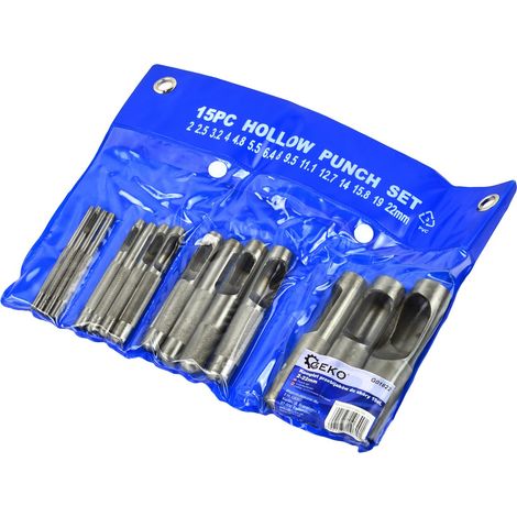 Jeu de 15 emporte-pièces pour cuir, 2-22 mm (10/20)