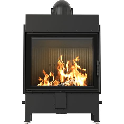 Kamineinsatz aus Stahl KRATKI LUCY 15 kW Ø 200 schwarz Verkleidung mit Türfeder (1/5)