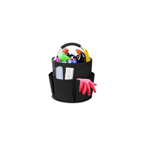Panier Menage Professionnel,Rangement Produit Nettoyage Voiture,Panier Femme de Menage Transportable,Seau Rangement Menage,Organisateur Produit Ménager,Boite Rangement Produit Entretien-Noir (1/5)
