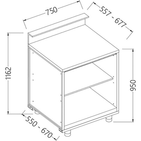 Comptoirs de bar neutres 750 x 550 x 1162 - Diamond