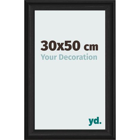 yd. - Cadre photo 30x50 - Noir Grain de Bois - MDF - Lazio