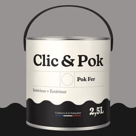 Peinture Fer Antirouille – Métal Extérieur Intérieur, Satinée, Protection Rouille - 2,5L - RAL 7036 - Gris platine