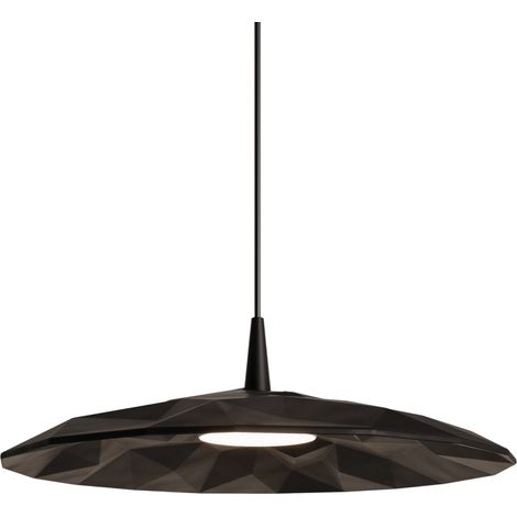 Angled Suspension Led, Design Moderne Avec Diffuseur En Céramique Artisanale, Finition Noire, 8W, 3000K, Diamètre 40Cm, Modèle Baby (1/2)