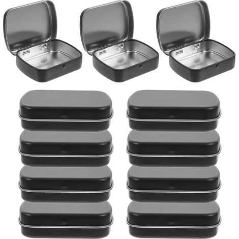 Lot de 10 petites boîtes de rangement portables en métal (1/5)