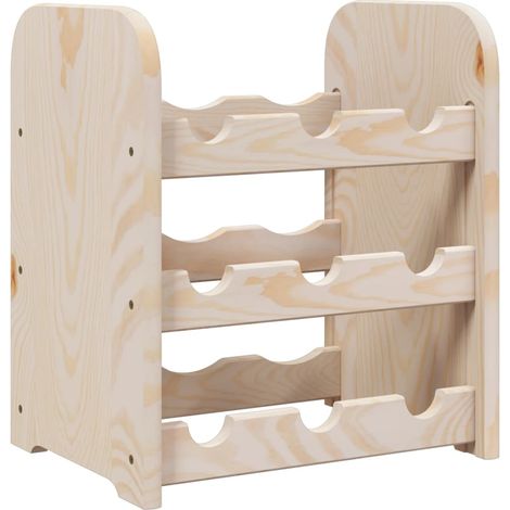 Portabottiglie scaffale per vino 3 livelli 33 x 25 x 37 cm in legno di pino DEC024353