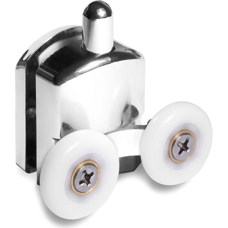 Rulli doppi Armazi per cabine, 25 mm, cromati, 2 pezzi.