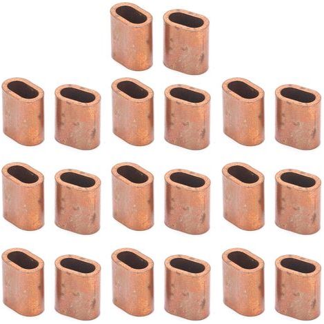 20 Pièces Manchons Câble Acier M3 Laiton Boucle Ovale Serrage Raccords Assortiment (1/5)
