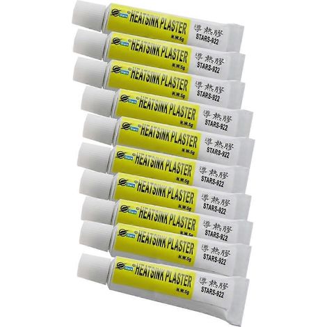 10 x 5 g d'adhésif pour circuits imprimés, composants électroniques, soudage de circuits imprimés, conductivité électrique et thermique, mastic silicone (1/4)