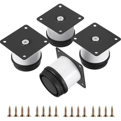 4er-Pack 2-Zoll-Möbelbeine aus Edelstahl, kleine Schreibtischbeine aus Metall, Sofabeine, verstellbare Ersatzbeine aus weißem Metall, runde Schrankbeine, Rallo (1/5)