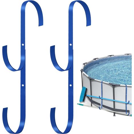 Pool Pole Hooks, Metal Storage Hooks, Heavy Duty Wall Mount Design, Space Saving Tool Organizer for Outdoor, Garden, Swimming, Equipment Storage, 11.81x3.94 Inches (1/5)