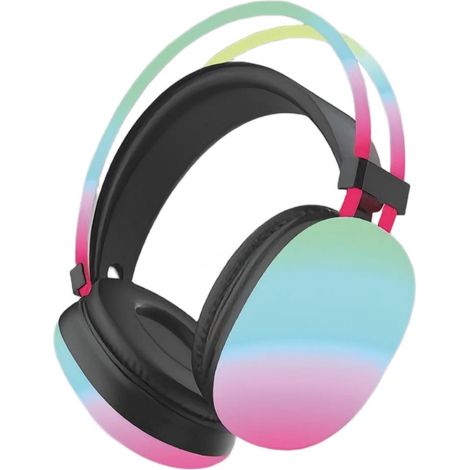Fones de ouvido Bluetooth com luzes LED / ajuste confortável / cancelamento de ruído inteligente  - Preto.