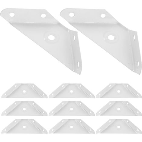CCYKXA 12 Équerres D'angle Triangulaires Blanches 90° en Acier Épaissi Supports D'armoire Renforcés Fixation Trois Faces pour Meubles, Étagères Suspendre (1/4)